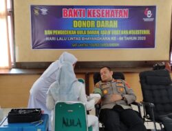 HUT Polantas ke 68, Sat Lantas Polres Sarolangun Gelar Donor Darah dan Cek Kesehatan Gratis