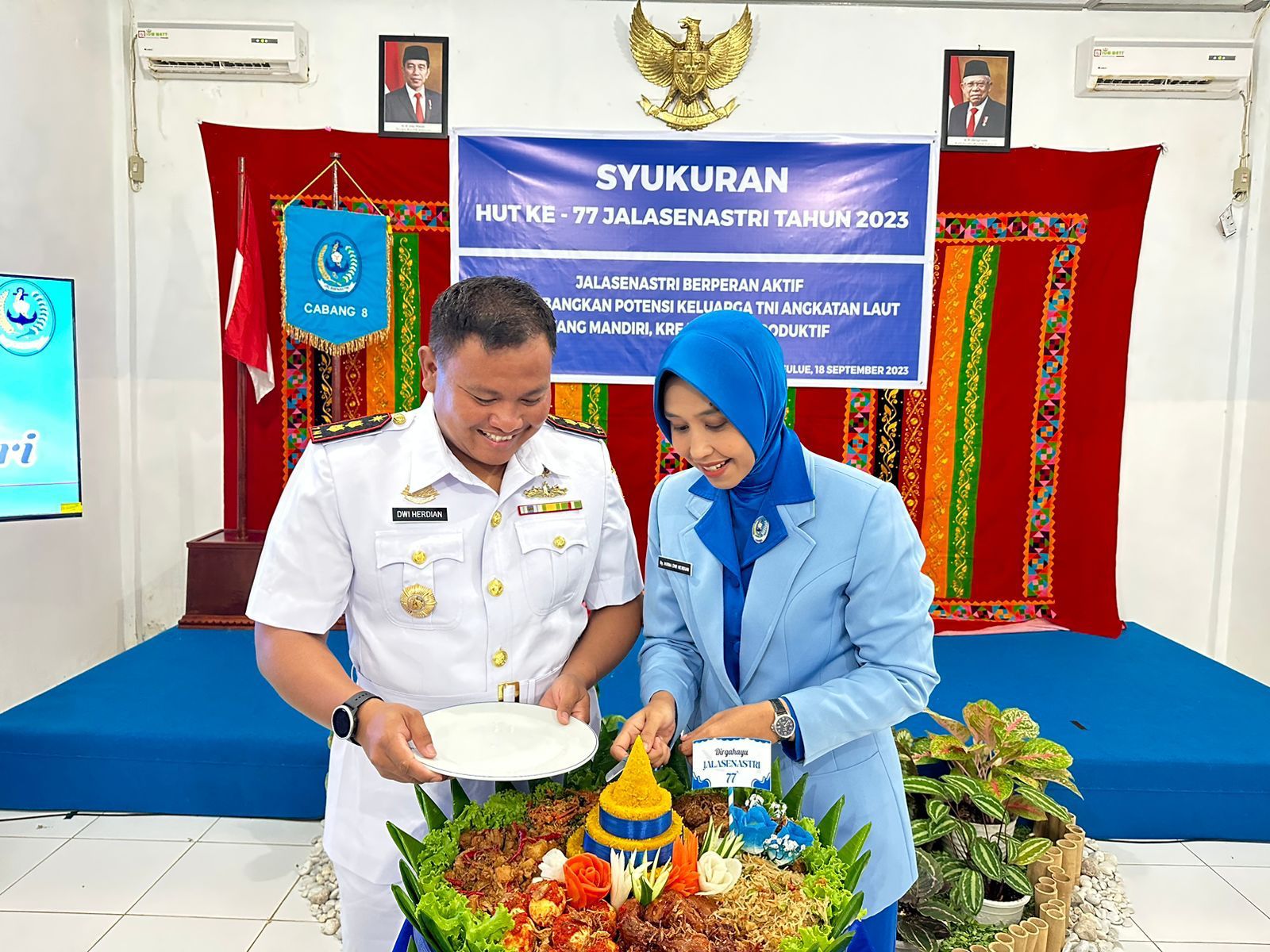 Keluarga Besar Lanal Simeulue Gelar Syukuran HUT TNI AL Ke-78 dan HUT Jalasenastri KE-77 Tahun 2023