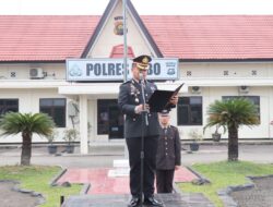 Kapolres Tebo Akbp I Wayan Arta Ariawan SH. S. Ik MH Yang Diwakili Kabag OPS  Kompol Dhadhag A. SH. S. Ik MH. sebangai Irup Pada Upacara  Hari Kesaktian Pancasila Di Lapangan Apel Polres Tebo