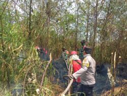 Kebakaran Lahan Hampir masuk Pemukiman, Tim Gabungan Gerak Cepat Padamkan Api