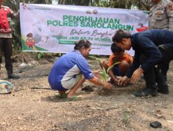 HUT Humas Polri ke 72, Polres Sarolangun Tanam Pohon Serentak Bersama Polsek Jajaran