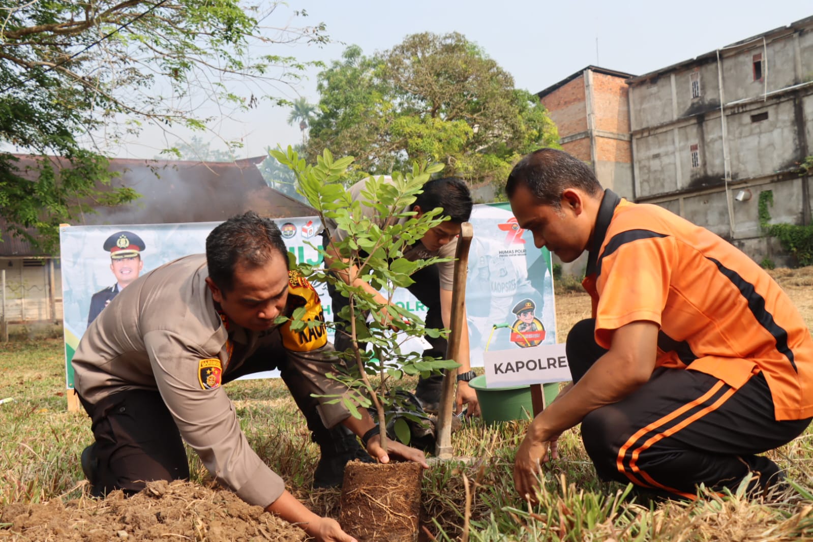 Penghijauan Dalam Rangka Peringatan Hari Jadi Humas Polri Ke 72 Tahun 2023 Polres Tebo