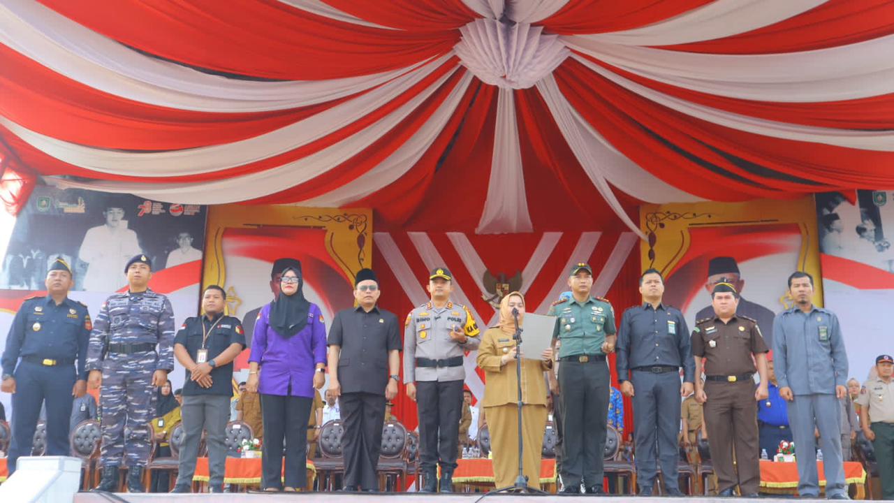 Lanal Dumai Hadir Dalam Apel Gelar Pasukan Operasi Mantap Brata Lancang Kuning 2023-2024 di Provinsi Riau