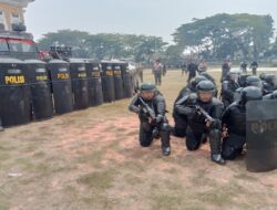 Pengaman Berlapis,Polres Merangin dan Batalyon B Pelopor Satbrimobda Jambi Amankan Pemilu 2024