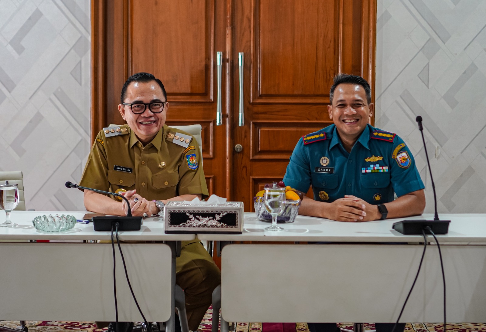 Perkuat Kemitraan, Danlanal Palembang Laksanakan Kunjungan Kerja ke Pj. Bupati Banyuasin