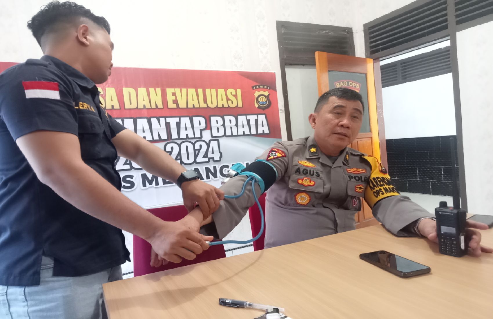 Kepala Bagian Operasi  Polres Merangin Beri Arahan pada Personil Satgas PAM Menjelang Pemilu 2024.