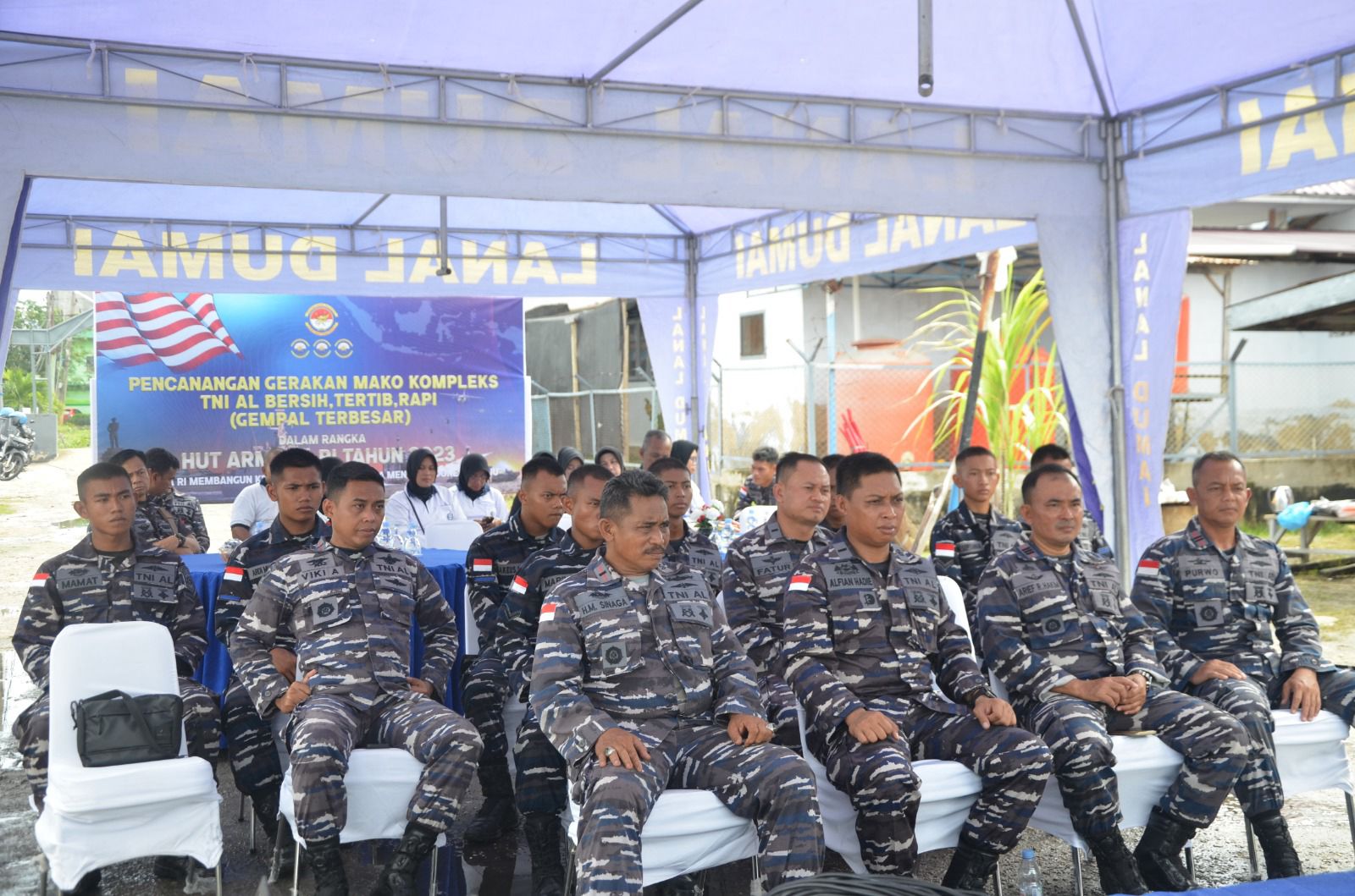 Lanal Dumai Ikuti Pencanangan Gerakan Mako Komplek TNI AL Bersih, Tertib, Rapi (Gempal Terbesar) Dalam Rangka Hari Armada RI Tahun 2023