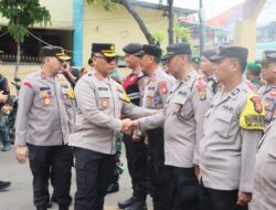 Kapolres Jakut Pimpin Apel Konsolidasi dan Pengecekan Kesiapan Pemilu 2024 di Mapolsek Tg. Priok