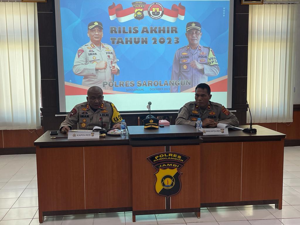 Kegiatan Rilis Akhir Tahun 2023 Polres Sarolangun,Penyalahgunaan Narkoba dapat di Minimalisir