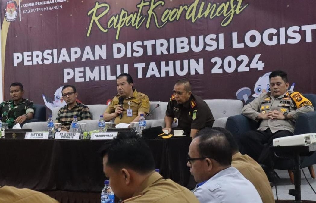 Pj Bupati didampingi Kapolres Cek Sarana Pendistribusian Logistik Pemkab Merangin dan Gelar Rakor Persiapan Pemilu 2024