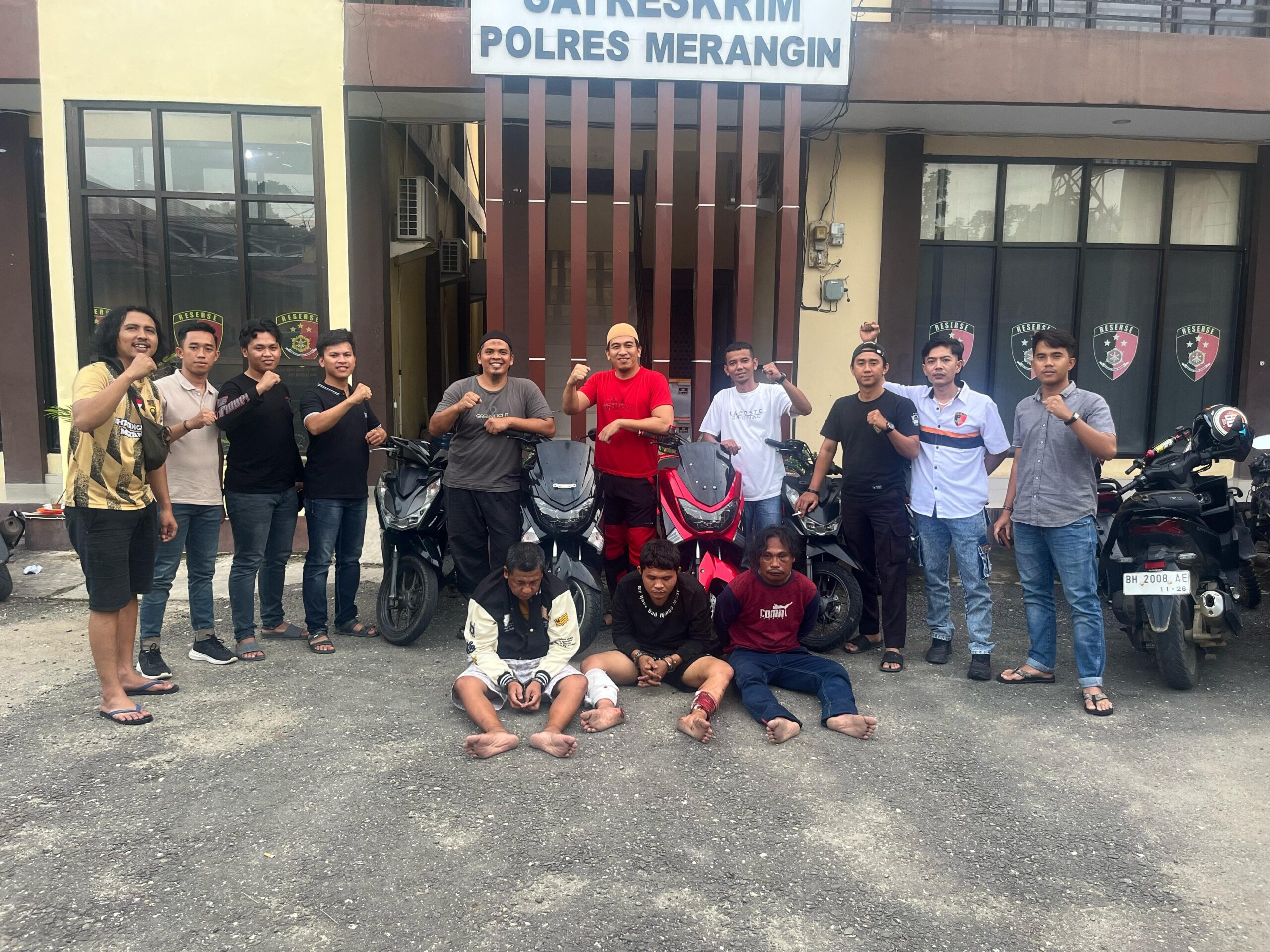 Opsnal Satreskrim Polres Merangin Amankan Tiga pelaku Curanmor, dikenakan Pasal 363 KUHP Jo 480 KUHP dengan ancaman 7 Tahun Penjara