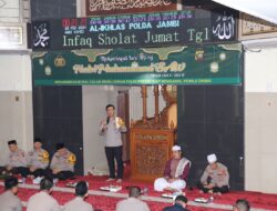 Isra’ Mi’raj dilaksanakan di Masjid Al-Ikhlas Polda Jambi diisi Tausiyah Hikmah Isra’ Mi’raj Nabi Muhammad SAW oleh Penceramah H. Panca Saputra.