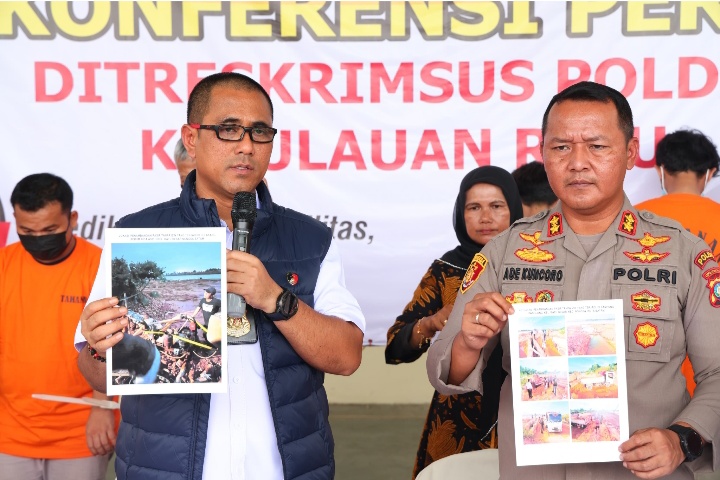 Ditreskrimsus Polda Kepri Berhasil Amankan 2 Tersangka Kasus Tindak Pidana Tambang Pasir Ilegal