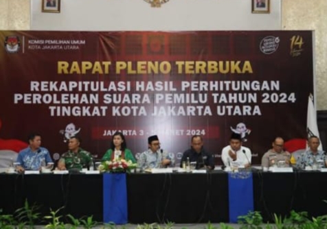 Kapolres Metro Jakut Hadiri Rapat Pleno Terbuka Rekapitulasi Hasil Penghitungan Perolehan Suara Pemilu 2024 Tingkat Kota Jakarta Utara di Hotel Mercure Ancol