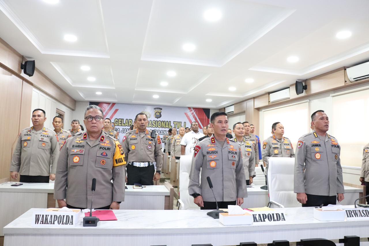 Irjen Pol. Rusdi Hartono memimpin pelaksanaan acara Gelar Operasional (GO) Triwulan (TW) I Polda Jambi dan Jajaran