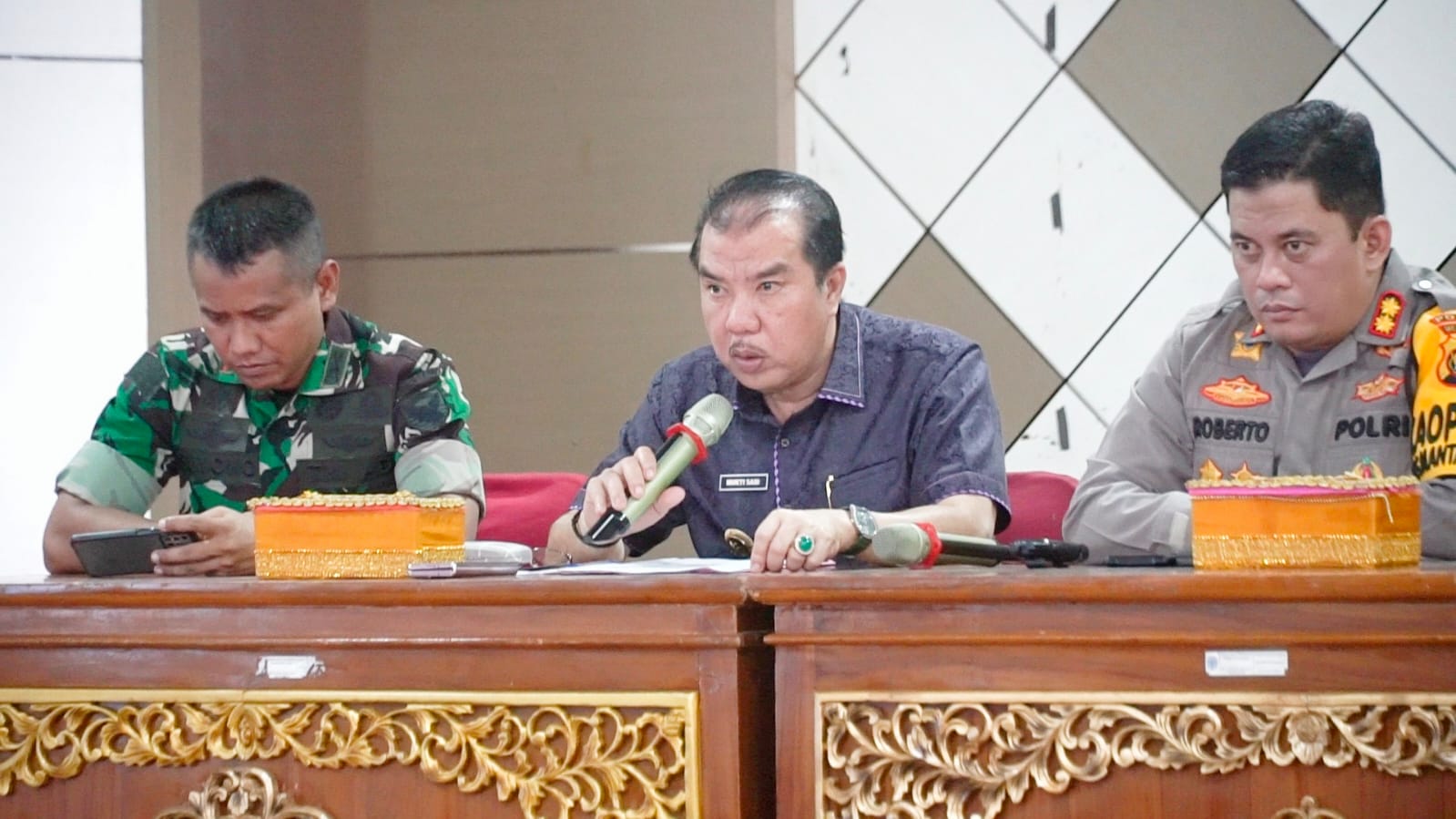 Bupati Merangin bersama Kodim 0420/Sarko dan Polres Merangin Gelar Rapat Persiapan kedatangan Presiden RI