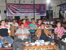 Nobar Pertandingan Sepakbola U 23 Perebutan Piala UFC Antara Indonesia Vs Uzbekistan Di mapolres Tebo