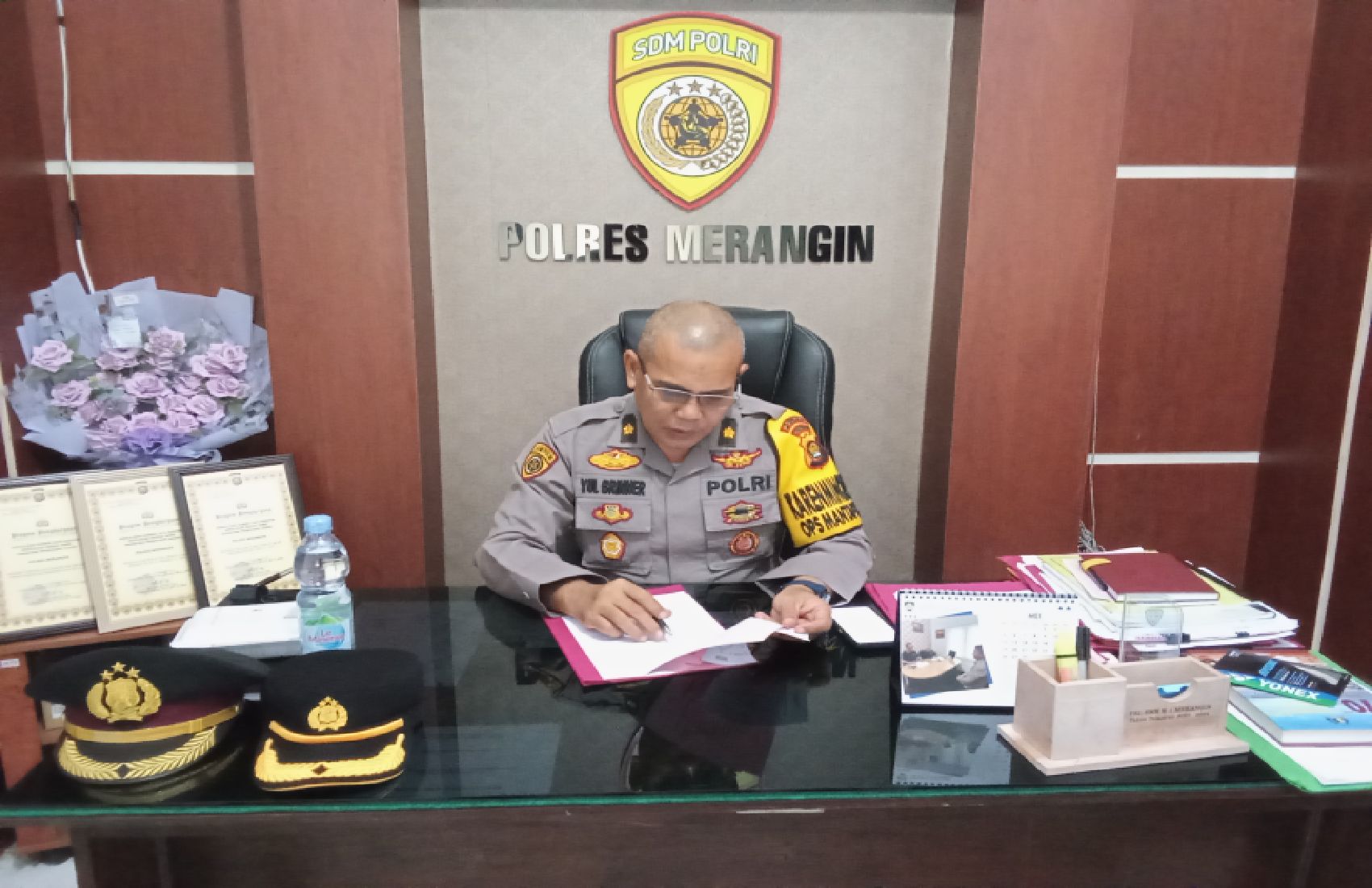 SDM Polres Merangin terima Pendaftaran Minat Generasi Muda dalam Kompetisi Menjadi Abdi Negara ” Polri “.