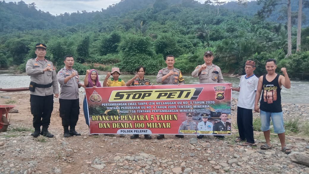 Laksanakan Himbauan Larangan PETI, Kapolsek Pelepat Gandeng Masyarakat Setempat.