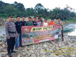 Susuri Sungai Batang Pelepat,Jajaran Polsek bersama tokoh masyarakat gencar Hentikan aktivitas peti.