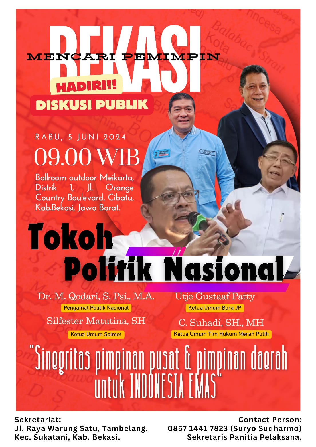 Kegiatan Bekasi Mencari Pemimpin Adalah Salah Satu Gagasan Dari Tim Aliansi Wartawan Indonesia Bangkit Bersama (AWIBB) DPD Jawa Barat Bersama Tim Hukum Merah Putih (THMP)