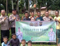 Polres Sarolangun Polsek Limun Laksanakan Penanaman Pohon Penghijauan ” HUT BHAYANGKARA ke 78 “