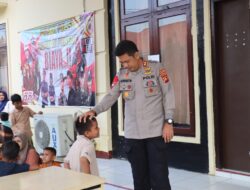 Polres Sarolangun Diserbu Anak Anak, AKBP Budi Prasetya Gendong Peserta Khitanan massal Dalam Rangka Hari Bhayangkara ke 78