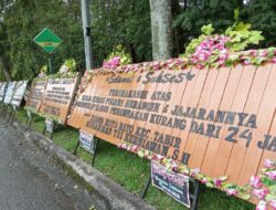 Dipenuhi Karangan Bunga atas keberhasilan Polres Merangin ungkap Kasus Penembakan di Tabir Selatan.