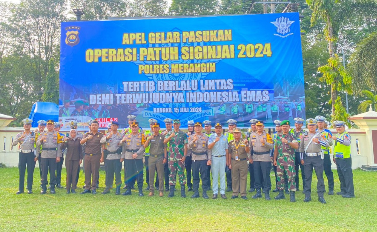 Dandim 0420/Sarko Hadir Dalam Apel Gelar Pasukan Operasi Patuh Siginjai 2024