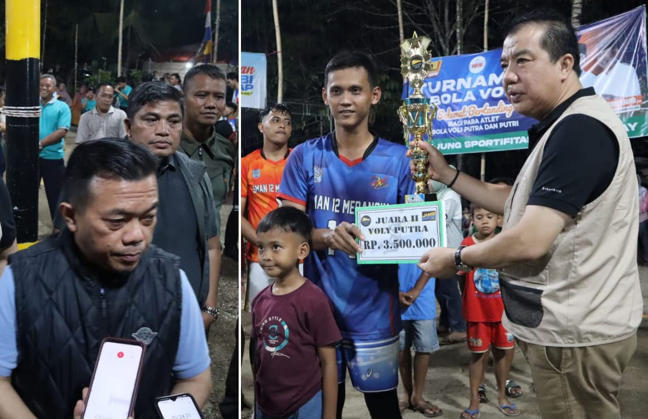 Tuan Rumah, Juara Volly Ball Setinjau Mania Cup I Turnamen Ditutup Gubernur Jambi Bersama Pj Bupati Merangin