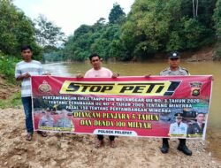 Gandeng Masyarakat Batu Kerbau Jajaran Polsek Pelepat Polres Bungo Update Kondisi Sungai Batang Pelepat.