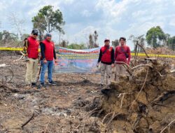 Munculnya Hot Spot Di Kabupaten Merangin, Personil Sat Reskrim Polres Merangin Olah TKP Karhutlah Di Desa Limbur 