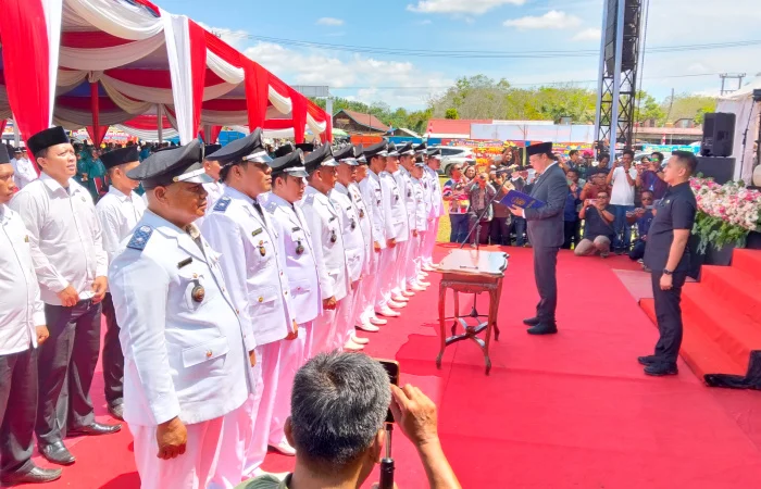 Pj Bupati Tebo Mengukuhkan Kepala Desa (Kades) Dan Anggota Badan Permusyawaratan Desa (BPD)  Se Kabupaten  Tebo