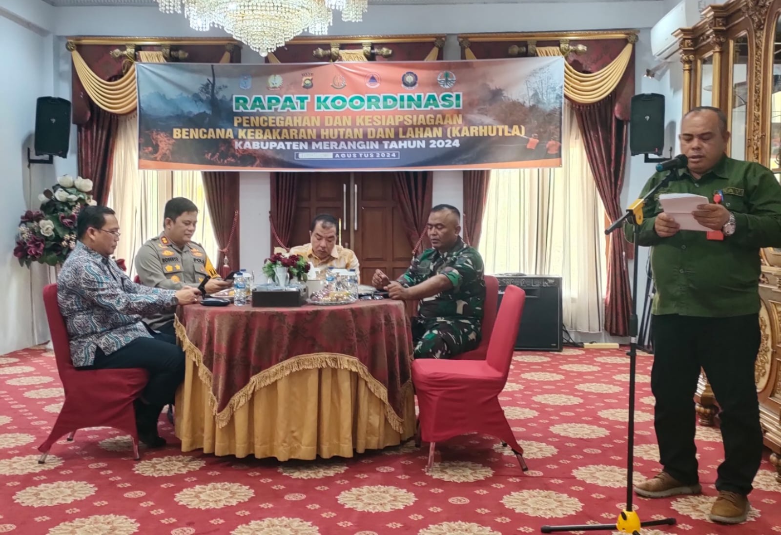 Kasdim 0420/Sarko Hadir Dalam rapat koordinasi pencegahan Karhutla