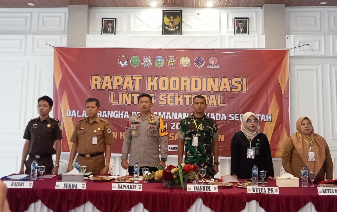 Dandim 0420/Sarko Hadiri Rapat Operasi Mantap Praja Siginjai Pengamanan Pilkada Serentak