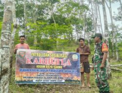 Babinsa Koramil 420-07/ Sungai Manau Kodim 0420 Sarko laksanakan Patroli Karhutla Dan Sosialisasi Di Wilayah Binaan