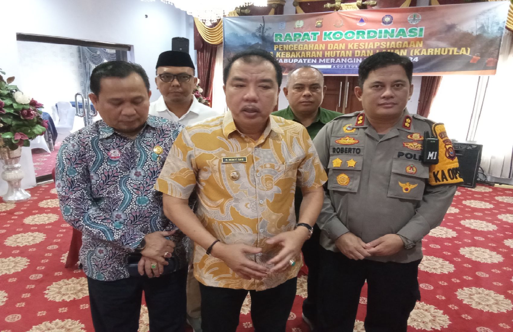 Rapat Koordinasi Karhutla,Kapolres Merangin Sebutkan Harus ada Peralatan Khusus Efisien untuk Mendeteksi Insident alam