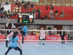 Tim Takraw Putri Aceh  melibas Tim Takraw NTT ,Dengan  skor 2 : 0