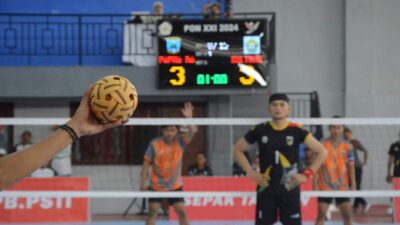 Hari Pertama Pertandingan Sepak Takraw PON XXI Aceh Sumut Lancar