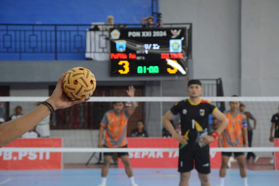 Hari Pertama Pertandingan Sepak Takraw PON XXI Aceh Sumut Lancar