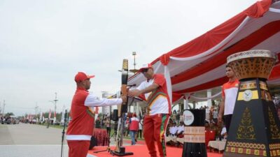 Pemkab Aceh Timur Sambut Tim Kirab Api PON XXI