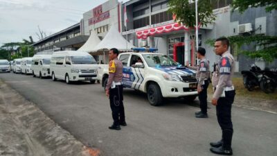 Satlantas Polres Aceh Timur Siaga Amankan Mobilisasi Atlet Takraw PON XXI