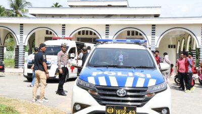 Satlantas Polres Aceh Timur Kawal Jenazah Pelatih Sepak Takraw Gorontalo Menuju Bandara Kualanamu