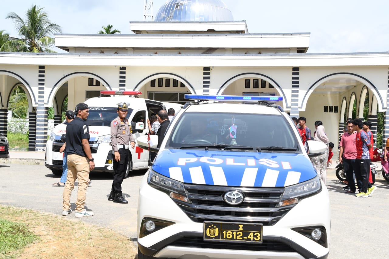 Satlantas Polres Aceh Timur Kawal Jenazah Pelatih Sepak Takraw Gorontalo Menuju Bandara Kualanamu