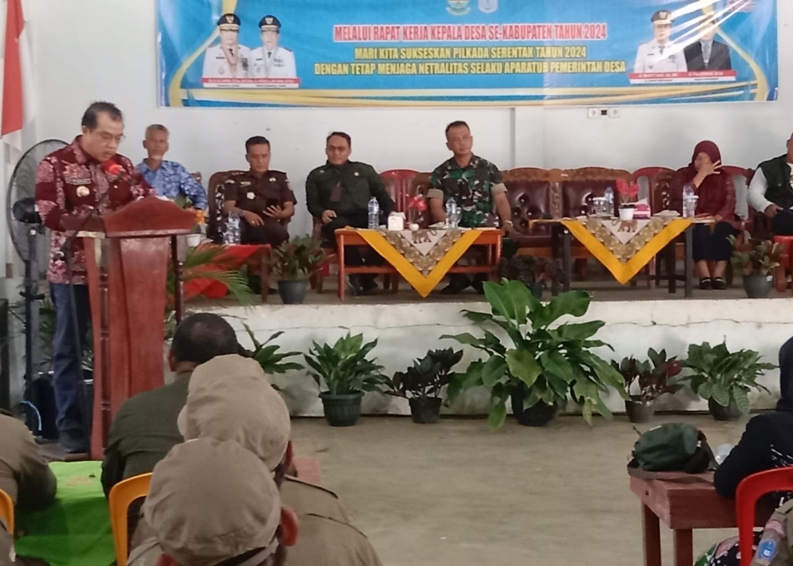 Danramil 420-09/Bangko Mayor Inf Adi Hernizam Hadiri Rapat Kerja Kades Se-Kabupaten Merangin