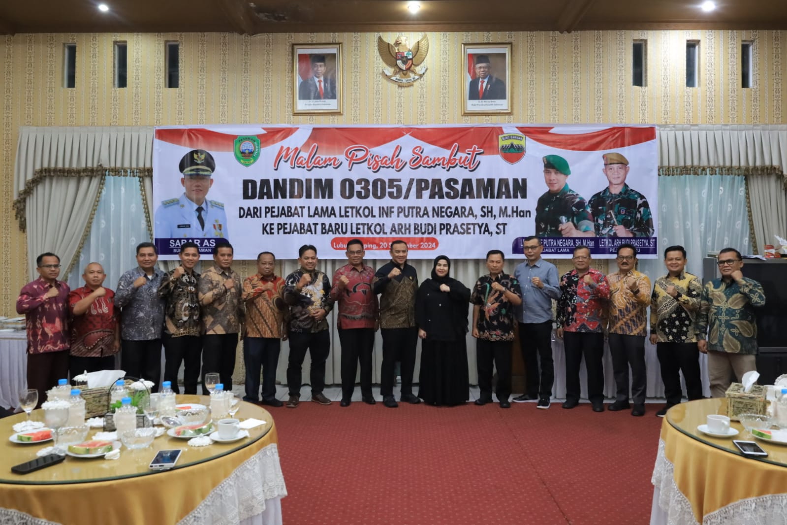 Malam Pisah Sambut Dandim 0305 Pasaman , Sabar AS Ucapkan Terima Kasih Pada TNI 