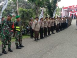 Polres Sarolangun Turunkan Puluhan Personil Pengamanan Pengambilan Nomor Urut Pasangan Calon Bupati dan Wakil Bupati 