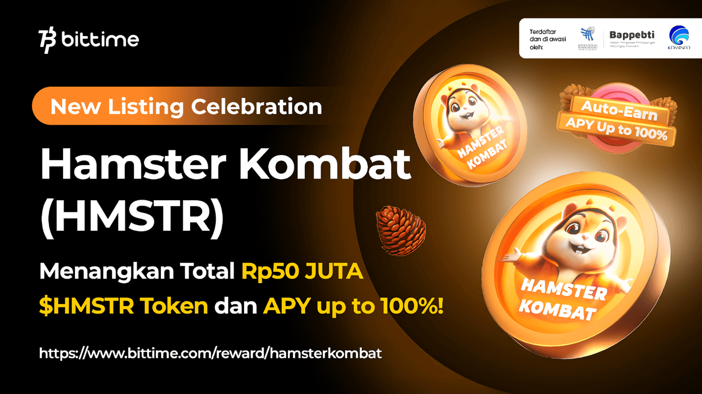 Bittime Rayakan Listing Hamster Kombat, Bagikan Hadiah Total 50 Juta Rupiah $HMSTR