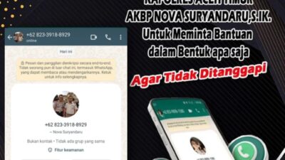 Hati Hati Terhadap Akun WhatsApp Mengatasnamakan Kapolres Aceh Timur