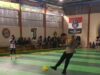 AKBP Budi Prasetya, S.IK, M.Si Tendang Bola ke Gawang Buka Turnamen Futsal Kapolres Sarolangu Cup